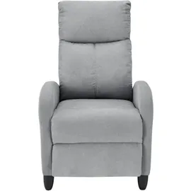 [en.casa] Relaxsessel Bregenz Textil 60 x 102 x 92 cm Hellgrau mit verstellbarer Rückenlehne