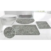 MY HOME Badematte MY HOME "Sanremo, Badvorleger, Badezimmer Teppich, sehr weich" Gr. 3, grau (graumeliert), H:30mm, Polyester, Badematten, Badematte, Badteppich, unifarben, rechteckig, rund & als 3-tlg. Set erhältlich