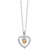 Julie Julsen Kette mit Anhänger Herz Zirkonia weiß champagner Silber