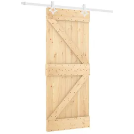 vidaXL Natürlich und Weiß rechts 80 x 210 cm braun