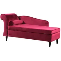 KAWOLA Polsterliege SARAH Ottomane Recamiere Stoff rot 163x77x73cm