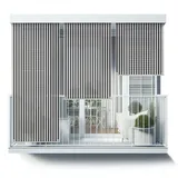 Tulup Senkrechtmarkise Verdunkelnde Balkonmarkise Schwarz-weiße vertikale Streifen Außenrollo 150 cm x 180 cm