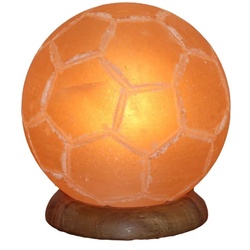 HIMALAYA SALT DREAMS Salzkristall-Tischlampe Fussball, Handgefertigt aus Salzkristall - jeder Stein ein Unikat, H: ca.15 cm orange