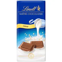 Lindt Schokolade Vollmilch Crisp | 100g Tafel | Aus zartschmelzender Vollmilch-Schokolade mit knusprigen Cerealien | Schokoladentafel | Schokoladengeschenk