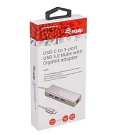 Equip USB-C auf 3-Port-USB-Hub mit Gigabit adapter,