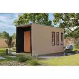 Karibu Saunahaus Außensauna Gartensauna Miramar Douglasie mit Schattennut ohne Zubehör 73mm Elemente 425x217x242 cm