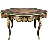 Casa Padrino Barock Boulle Sekretär Oval - Handgefertigt aus Massivholz - Barock Schreibtisch Büro Möbel