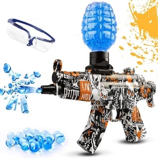 2023 Neueste Gel-Ball-Blaster Pistole, Automatische Elektrische Splatter Ball Gun mit Schutzbrille und Munition 7-8 mm für Kinder und Erwachsene, Spielzeugpistole-Gelb