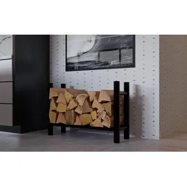 CLP Kaminholzständer Medya Metall 30 x 80 x 60 cm Schwarz
