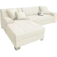 DOMO collection Ecksofa Turah incl. Zierkissen, moderne Steppung, auch in Leder, wahlw. mit Bettfunktion, L-Form, B/T: 239/152cm, Unser Dauertiefpreis beige