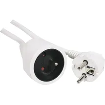 Perel Verlängerungskabel - 3 m - Weiß - 3G1.5 - stecker-typ E (französisches System)
