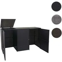Mendler 3er-Mülltonnenverkleidung HWC-E25 schwarz