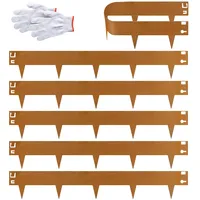 REAWOW 6 stück Cortenstahl Rasenkante Metall Mähkante, 106cmL x 16 cm H Rasenbleche Metall mit Dornen,Beeteinfassung für Hof Garten Bauernhof Verwendet Werden