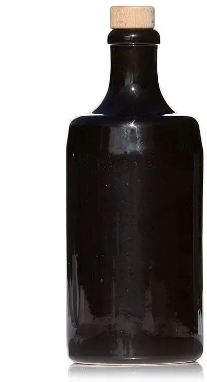 700 ml Bottiglia in ceramica 'Calvados', ceramica grès, nero, imboccatura: fasce...
