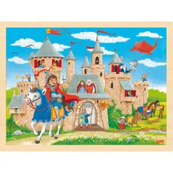 goki Einlegepuzzle »Ritterburg«, Holz, 96 Teile