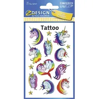 Avery Zweckform Klebetattoo Einhorn, 10 Etiketten