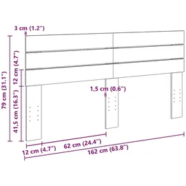 vidaXL Kopfteil 160 cm Massivholz Eiche