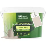 Veluxis Wandfarbe Beige Grau Hellgrau Matt Innenfarbe – Deckkraft Klasse 1, VOC-frei, Ohne Grundierung, Tropfarm – Wohnzimmer & Schlafzimmer – 2,5L (Pure Potato)