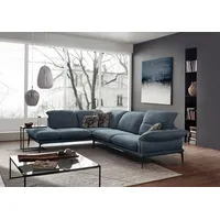 W.SCHILLIG Ecksofa sherry, Designsofa mit tollem Sitzkomfort, elegant und zeitlos, L-Form, mit Kopfstützenverstellung, Winkelfüße in Schwarz, Breite 302 cm blau
