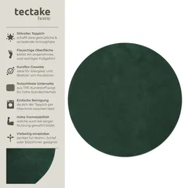 Tectake Kurzflorteppich Soft Zone Ø grün, Ø 120 cm