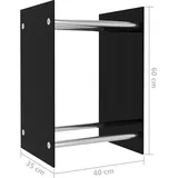 vidaXL Brennholzregal Schwarz 40 x 35 x 60 cm Glas