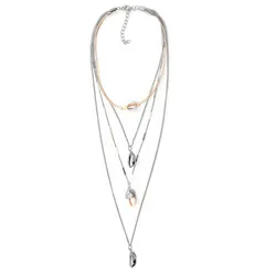 Ketten-Set "Kira", Damen, Gr. one size, Metall, silber, COLLEZIONE ALESSANDRO, Basic, Halsketten, mit echten Muscheln