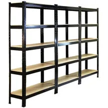 MonsterShop 3 x Monster Racking T-Rax 75cm Lagerregal Schwarz mit Gummihammer