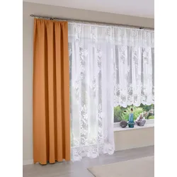 Gardine Gr. 8, weiß, B:500cm H:160cm, Polyester, Gardinen
