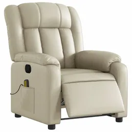 vidaXL Massagesessel Elektrisch Kunstleder 92 x 98 x 0 cm Creme mit Fernbedienung