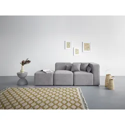 3-Sitzer ANDAS "Sundstrup", grau, B:233cm H:76,5cm T:93cm, 100% Polyester, Sofas, Modulserie, individuelle Zusammenstellung