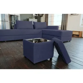 KAWOLA Hocker mit Stauraum IDA Stoff dunkelblau