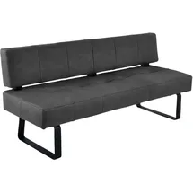 K+W Komfort & Wohnen Polsterbank K+W KOMFORT & WOHNEN "Spider II", schwarz (schwarz 81, schwarz), B:192cm H:88cm T:67cm, Sitzbänke, Polsterbank, Sitzsteppung, bequem durch Sandwichbauweise, Metallkufe in schwarz