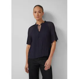 s.Oliver Festliche Chiffon-Bluse mit Plissee und Rüschen Blau 40