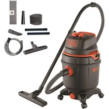 Black & Decker 51683 Staubsauger, 1.600 W, mit 30-l-Behälter und Steckdose, automatische On/Off-Funktion