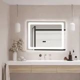 pro.tec Spiegelschrank - Badezimmerspiegel, Casoli 50x70cm 3 Lichtfarben Touch und Antibeschlag Silber