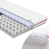 Octasleep Smart Topper mit Kissen 180x200 - kühlende Matratzenauflage mit Federn aus Memory Foam - 3 Zonen für ideale Unterstützung - Härtegrad 4 -Öko-Tex Zertifiziert - atmungsaktiver Topper