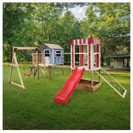 Home Deluxe Spielpark WUNDERLAND Blau inkl. Schaukel und Rutsche