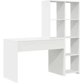 vidaXL Schreibtisch mit Regal Weiß