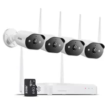 ZOSI 3MP WLAN Überwachungskamera Set Außen Weiß