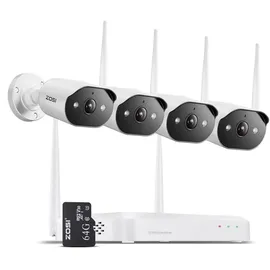 ZOSI 3MP WLAN Überwachungskamera Set Außen Weiß