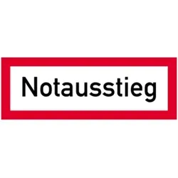 Aufkleber Notausstieg, Folie, 297x105 mm