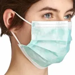 Mundschutz, mit Gummischlaufe, blau, 3-lagig MSB , 1 Packung = 50 Stück