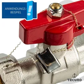 tecuro Kugelhahn mit Überwurfmutter Rp 3/4 Zoll x Innengewinde Rp 3/4 Zoll (DN15), Flügelgriff blau