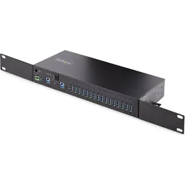 Startech StarTech.com 16-Port Industrial USB 3.0 Hub 5Gbps Metal DIN/Surface/Rack Mountable ESD Protection Terminal Block Stecker, 120W Ladeleistung, Robuster Verteiler, Dual-Host USB Switch,