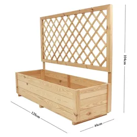 hardin 1fachgut Pflanzkasten mit Rankgitter 128 x 44 x 104 cm Natur