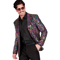 W WIDMANN MILANO Party Fashion - Party Fashion Jackett mit Pailletten für Herren, Disco Fever, Anzugjacke, Schlagermove