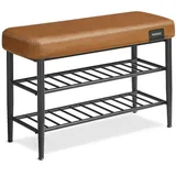 VASAGLE Schuhbank 30 cm x 80 cm x 50 cm Braun