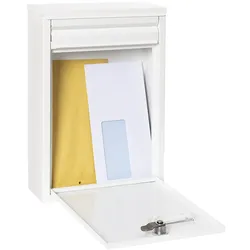 ARREGUI Zaguán E5751 Stahl-Außenbriefkasten, Größe S (DIN A5 Mail), Kleiner Wandbriefkasten, Briefkasten mit Briefsammlerrückseite, Weiß