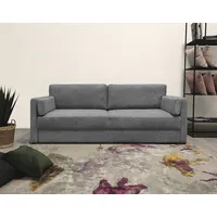 Schlafsofa HOME AFFAIRE "Calrence" Sofas Gr. B/H/T: 218cm x 86cm x 103cm, Chenille, schmale Armlehnen, grau (dark grey) mit aufklappbarer Bettfunktion, zwei Armlehnvarianten in der Serie