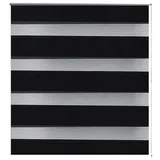 vidaXL Doppelrollo Seitenzug 80 x 150 cm schwarz